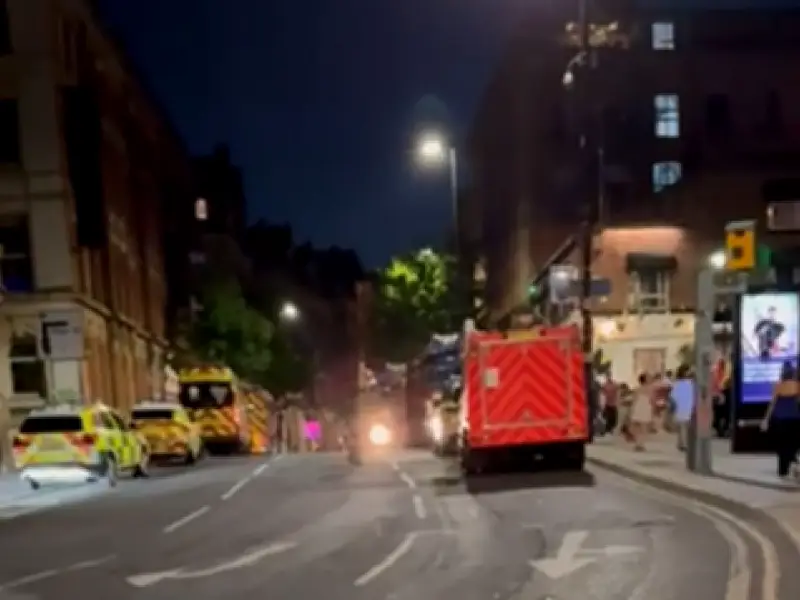 Emergency Services Rescue Person from Canal Lock in Manchester Gay Village