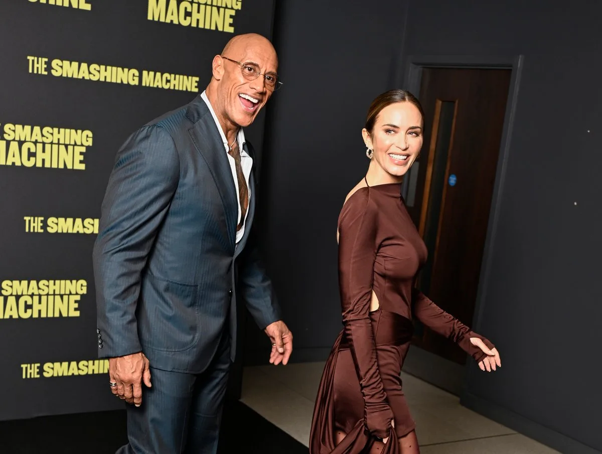 Dwayne Johnson and Emily Blunt Bring The Smashing Machine to London
