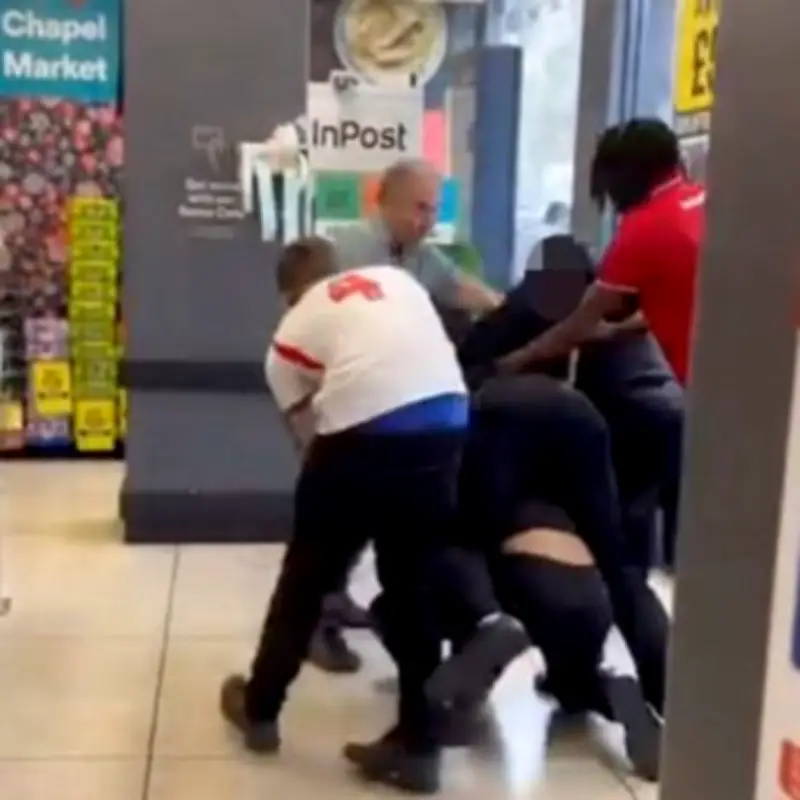 England Fan Breaks Up Wild Brawl at Iceland Supermarket in North London