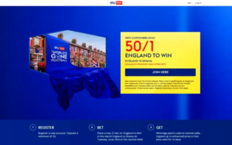England vs Ghana: Get 50/1 on England to Win with Sky Bet World Cup Offer