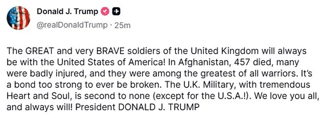 Trump Backtracks on Afghanistan Remarks After Fury from UK Leaders and Veterans