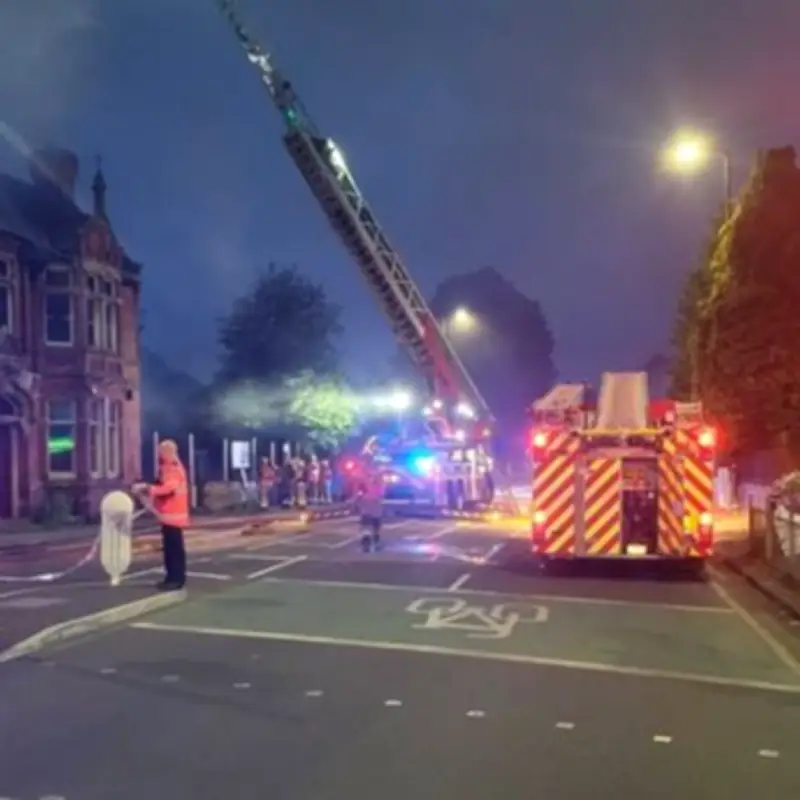 Fire Breaks Out at Derelict Pub in Stretford, Area Cordoned Off