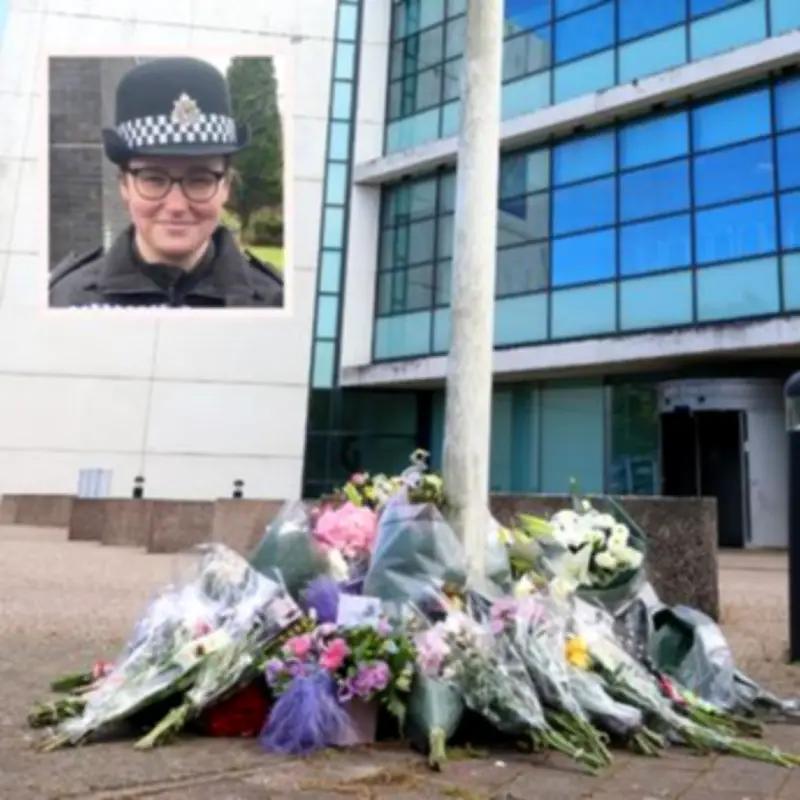 Flowers and Tributes Left for Fallen Officer Jess Turnbull at Police HQ