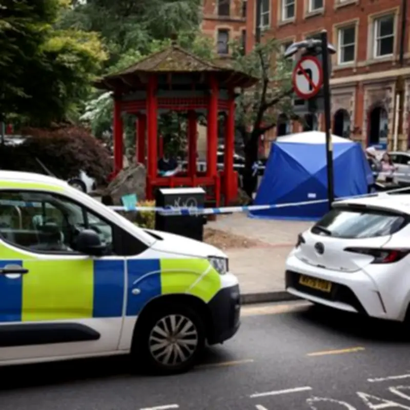 Forensic Tent in Manchester City Centre After Serious Incident