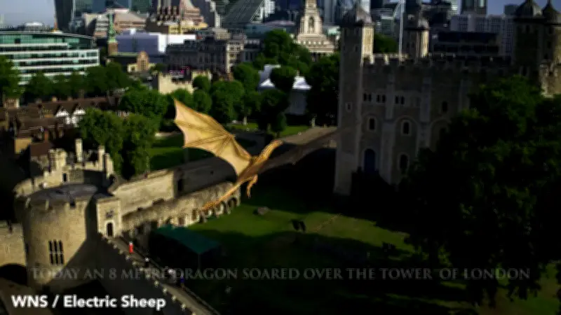 Giant Dragon Model Soars Over Tower of London for House of the Dragon Launch