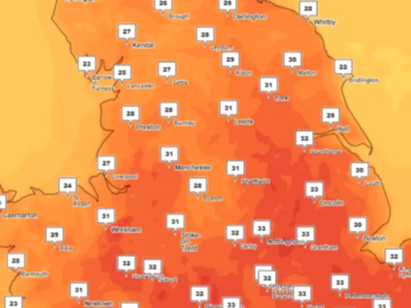 Greater Manchester to Hit 32°C Today Amid Extreme UK Heatwave
