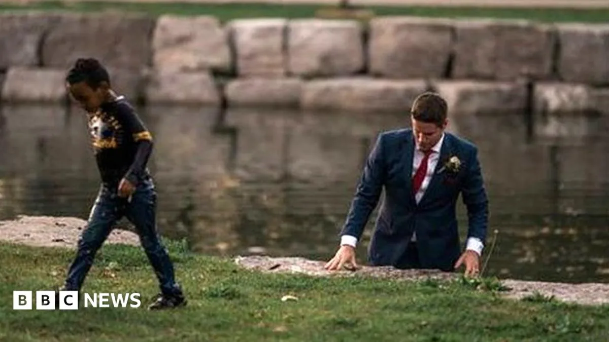 Groom Rescues Drowning Boy During Wedding Photoshoot