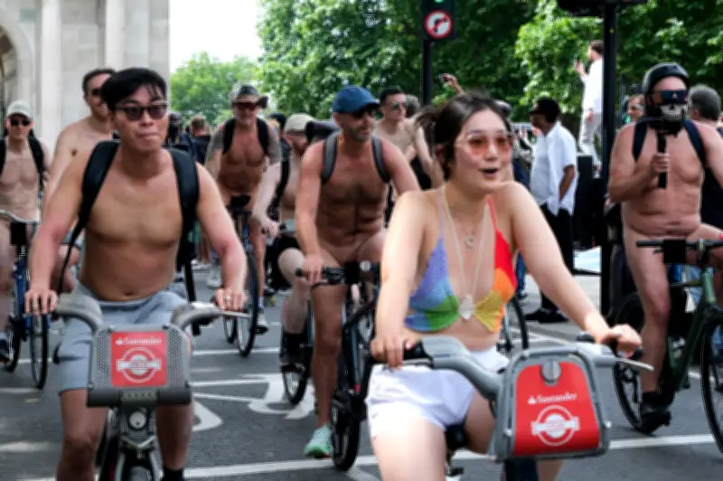 Hundreds of Cyclists Go Naked in London's World Naked Bike Ride