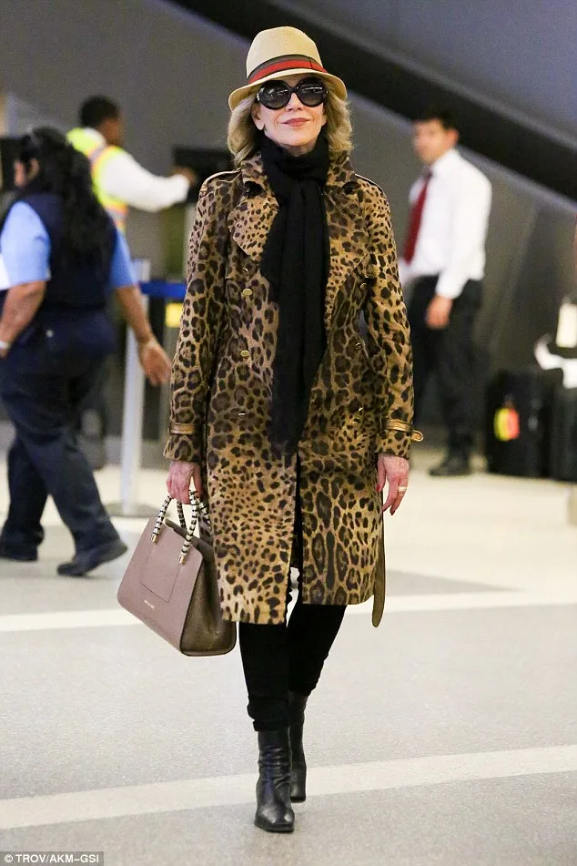 Jane Fonda Stuns in Leopard Coat at LAX After Cannes