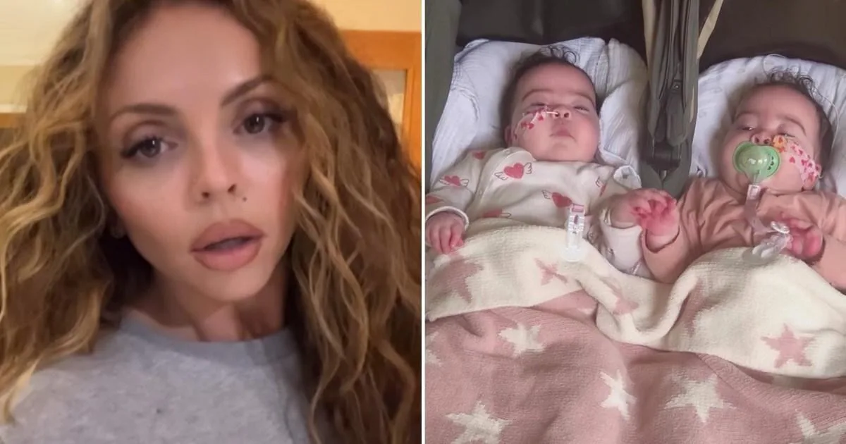 Jesy Nelson shares emotional update as twin daughters fitted with leg splints for SMA1
