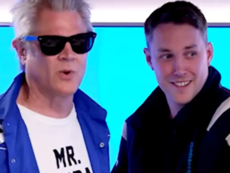 Johnny Knoxville Feels Chris Stark's Prosthetic Testicle on Live Radio