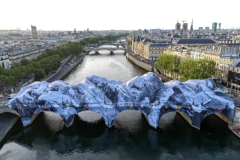 JR Transforms Paris' Pont Neuf into a Cave Art Installation