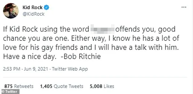 Kid Rock Faces Backlash for Homophobic Slur, Doubles Down on Twitter