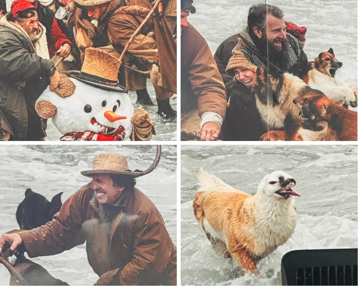 Kingston AI Christmas Mural Sparks Mockery Over Warped Faces and Mutant Animals