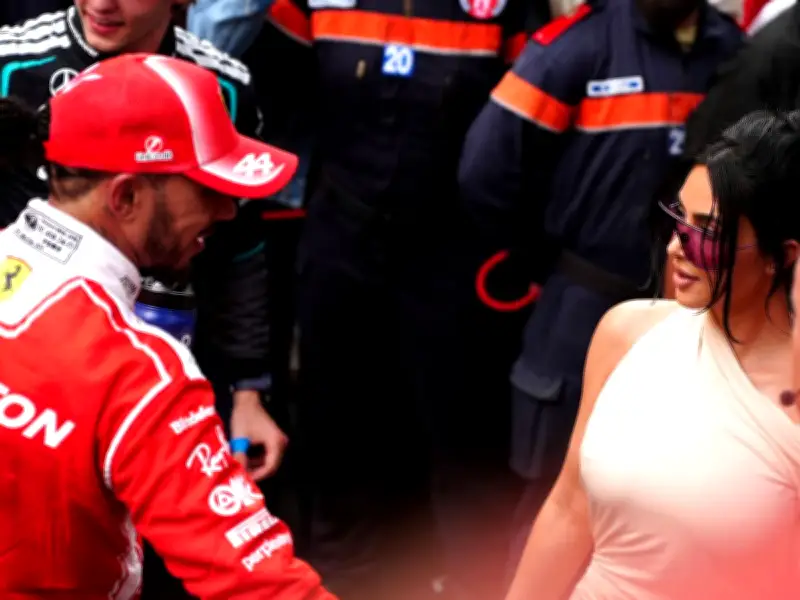 Lewis Hamilton blows kiss to Kim Kardashian, sprays her with champagne at Monaco GP