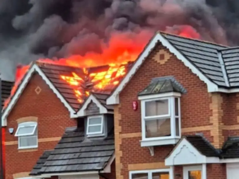 Lightning Strike Engulfs Bristol Home in Flames; Residents Unharmed