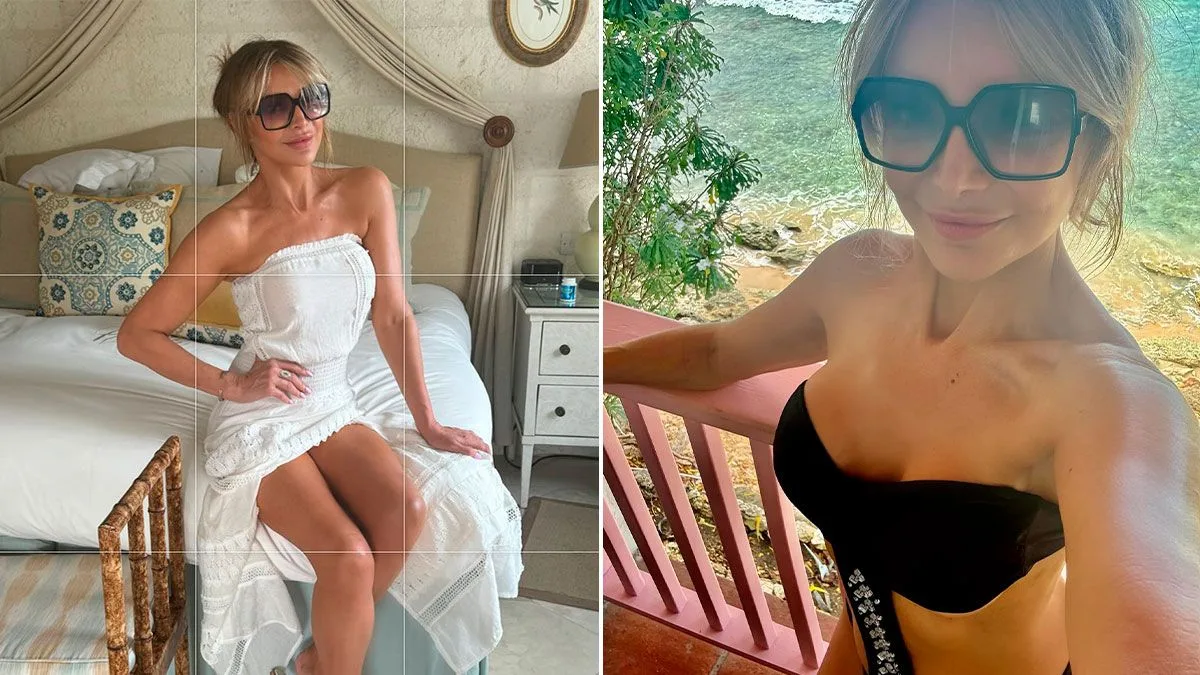 Lizzie Cundy, 56, stuns in cut-out swimsuit during Barbados holiday