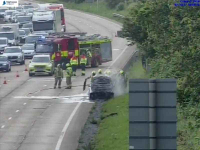 M25 Fire Causes Major Delays: Traffic Held Near Enfield