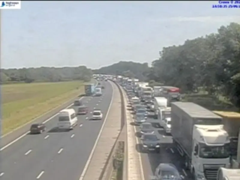 M6 Multi-Vehicle Collision Causes 70-Minute Delays Near Warrington