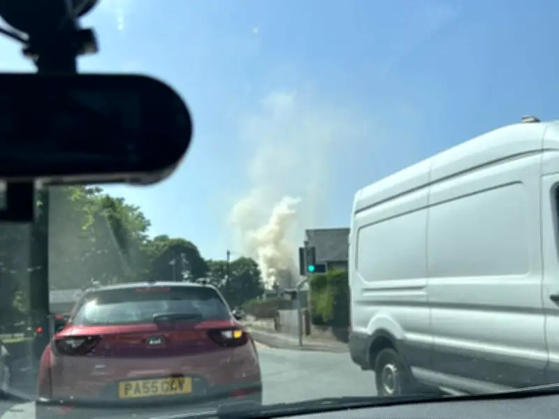 Major House Fire in Barry Closes Road, Smoke Billows on Hottest Day