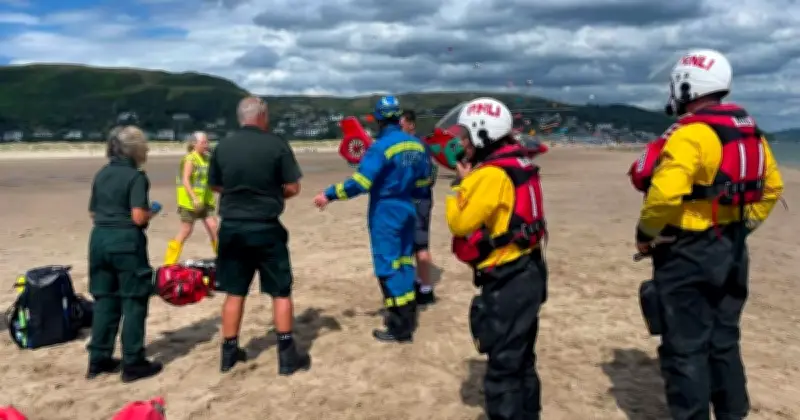 Man airlifted to hospital after trying to open beer at Wales beach