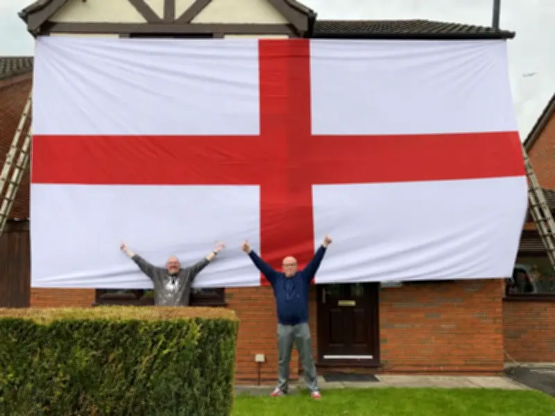 Man Covers House in Giant England Flag for World Cup Fever
