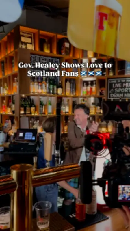 Massachusetts Governor Maura Healey Pulls Pints for Tartan Army in Boston