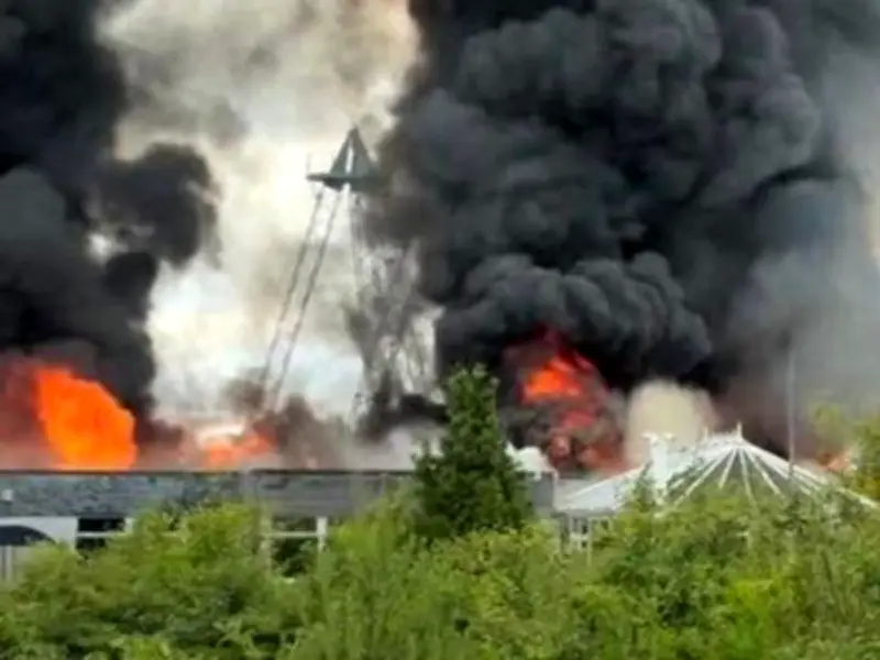 Massive Blaze at Livingston Industrial Estate Engulfs Building