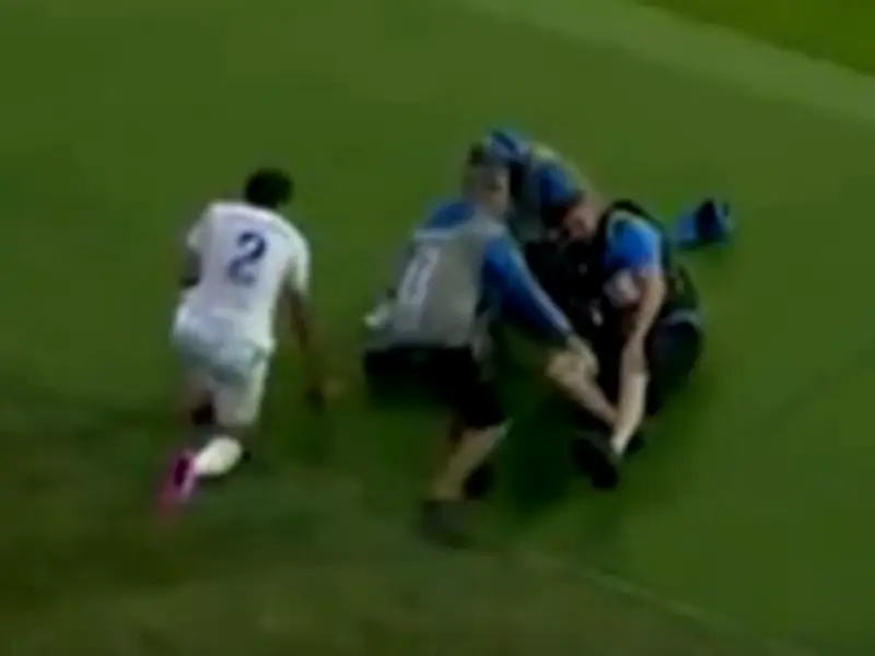 Medics Rush to World Cup Cameraman After Collision with Man City Star