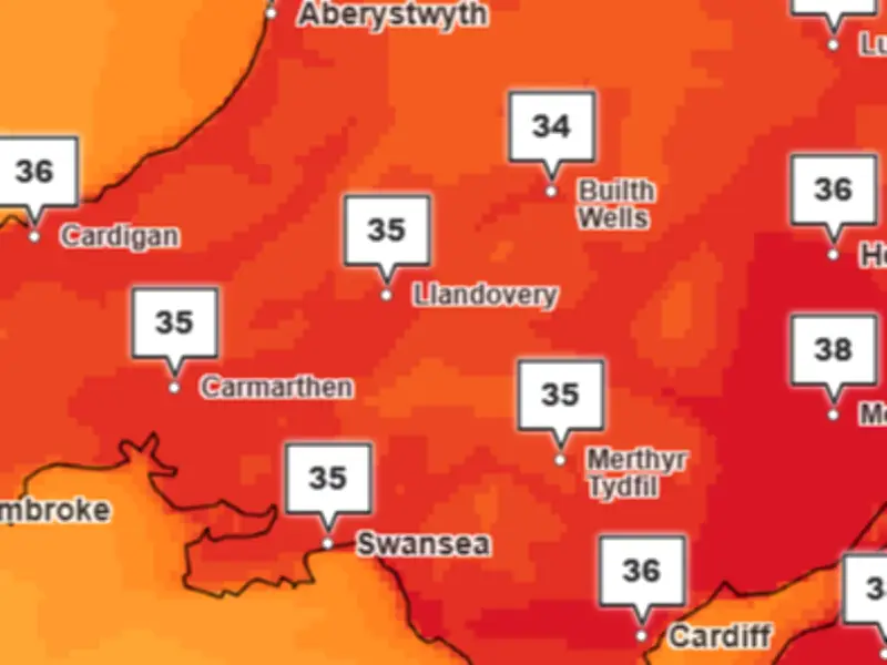Met Office Forecasts Extreme Heat Up to 38°C in Wales Today