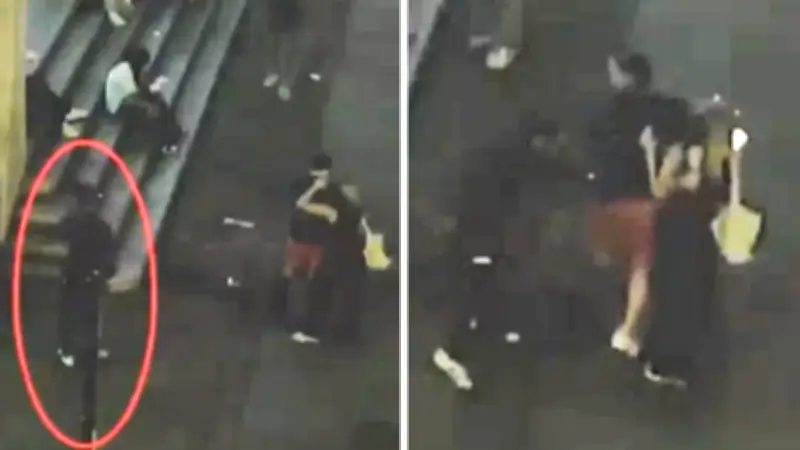 Moment robber rips £28k Rolex from injured man outside Liverpool Street station
