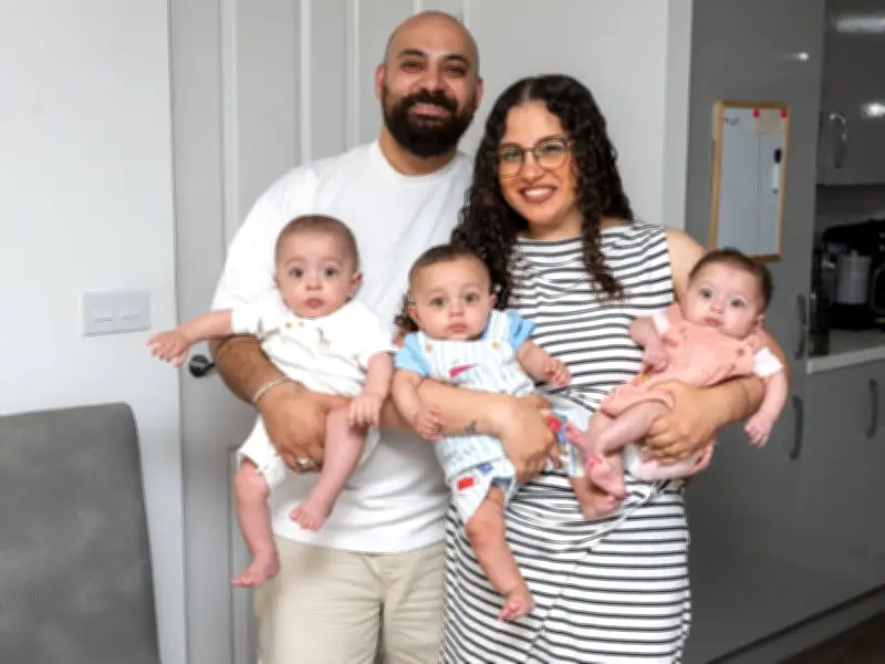 Mum with early menopause defies odds to give birth to triplets