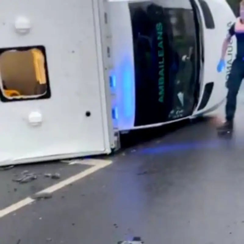 Patient Dies After Ambulance Overturns in Glasgow Crash, Three Crew Injured
