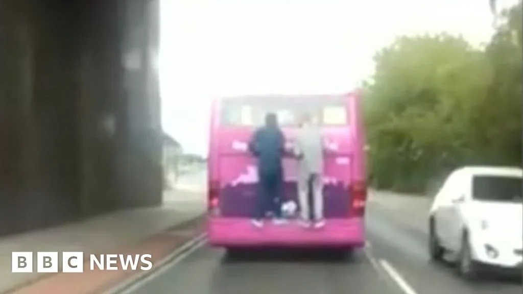 Two Men Filmed 'Bus Surfing' on Sheffield Road