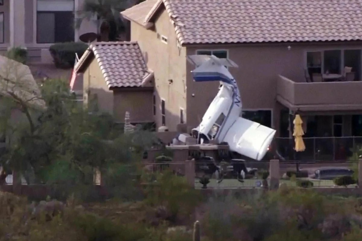 Three Injured After Plane Crashes into Phoenix Homes Near Pool