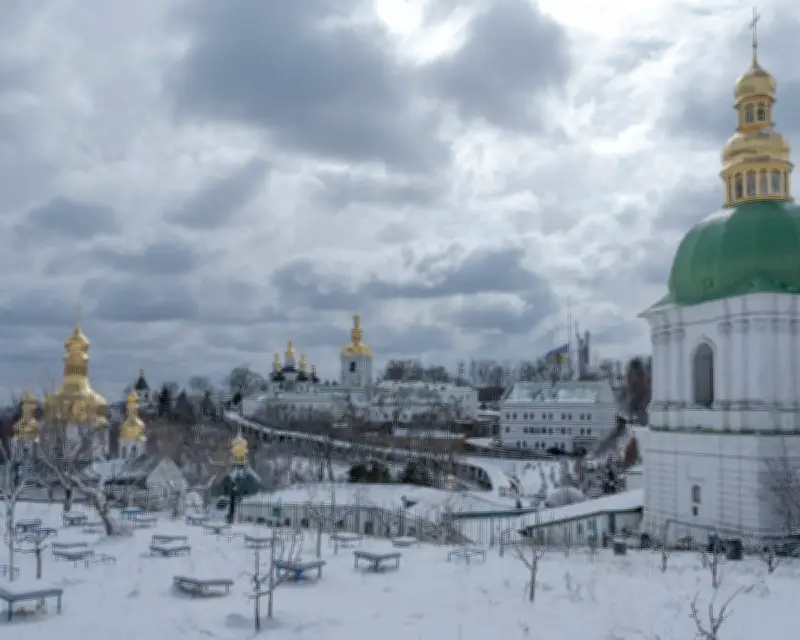 Photographer Captures Kyiv Monastery Before and After Russian Attack