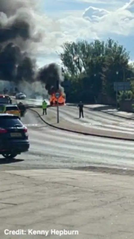 Police Car Bursts Into Flames on Inverness Bridge, Cops Lock Down Scene