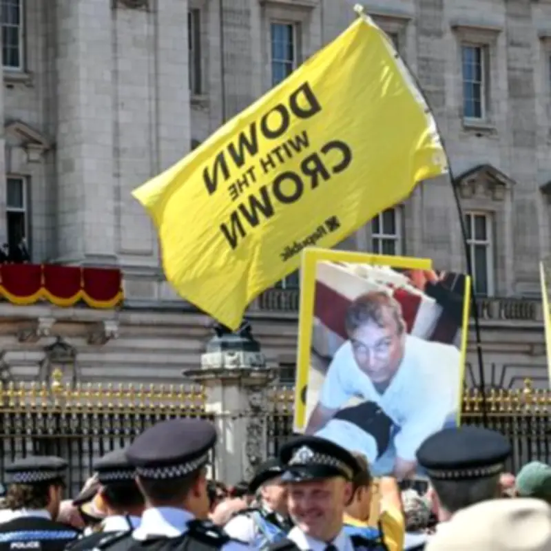 Protesters Chant 'Not My King' at Trooping the Colour Event