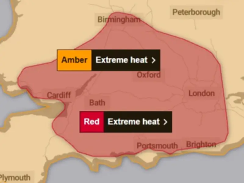 Red Extreme Heat Warning Extended as UK Braces for 40°C