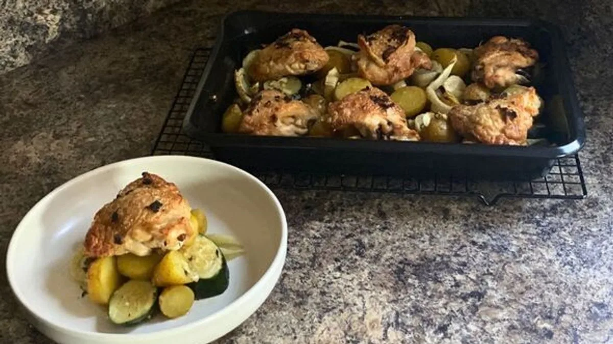 Rick Stein's Quick and Delicious Garlic Chicken Traybake Recipe