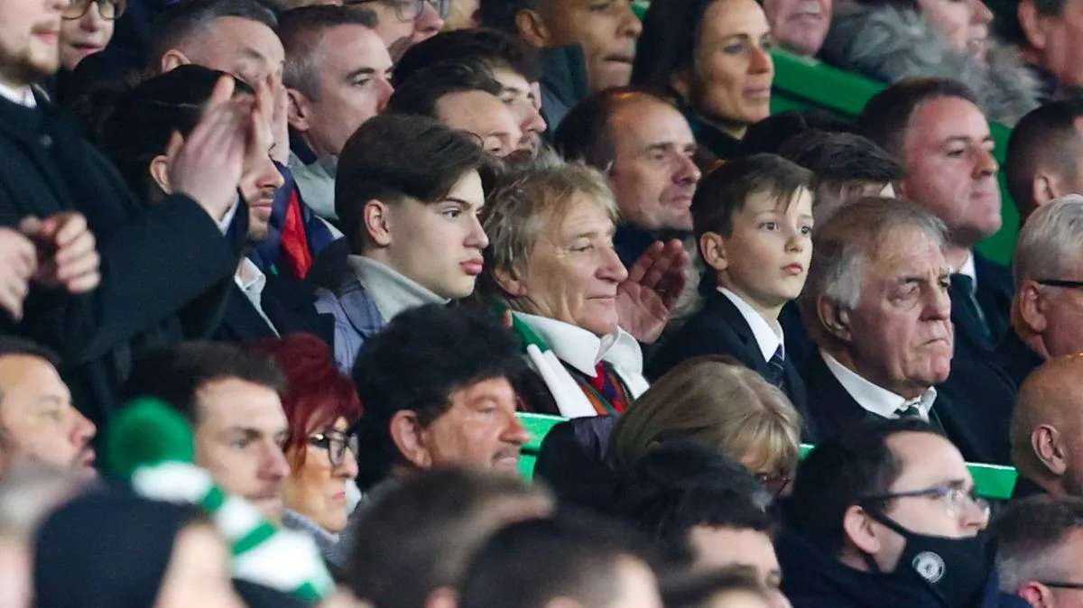 Rod Stewart Celebrates Celtic Victory with Sons at Glasgow Derby