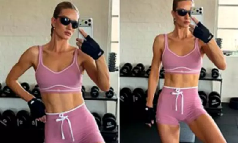 Rosie Huntington-Whiteley stuns in pink gymwear and shares fitness secrets