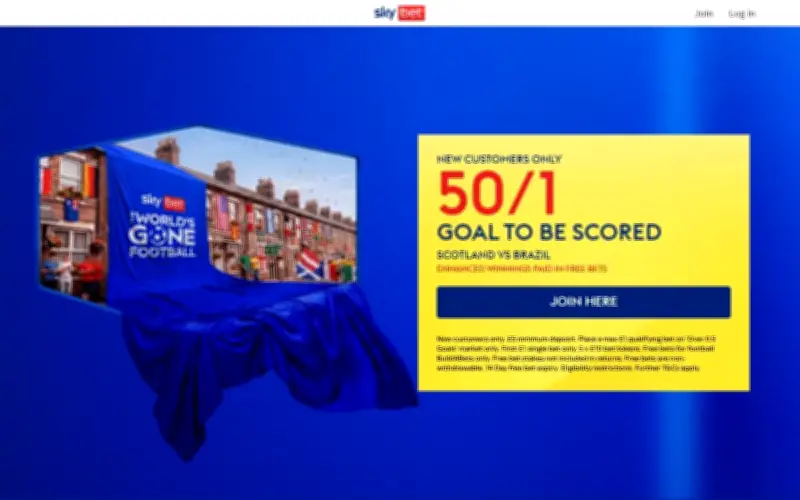 Scotland vs Brazil: Sky Bet Offers 50/1 on Goal Scored for World Cup 2026