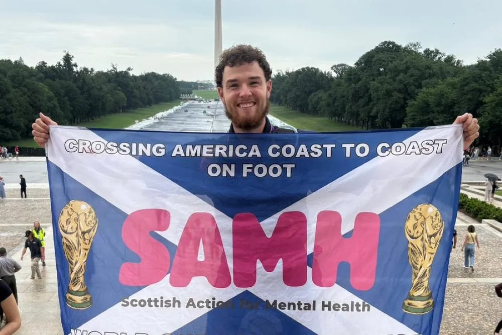Kilted Scotsman Reaches Washington DC on 3,000-Mile Mental Health Walk