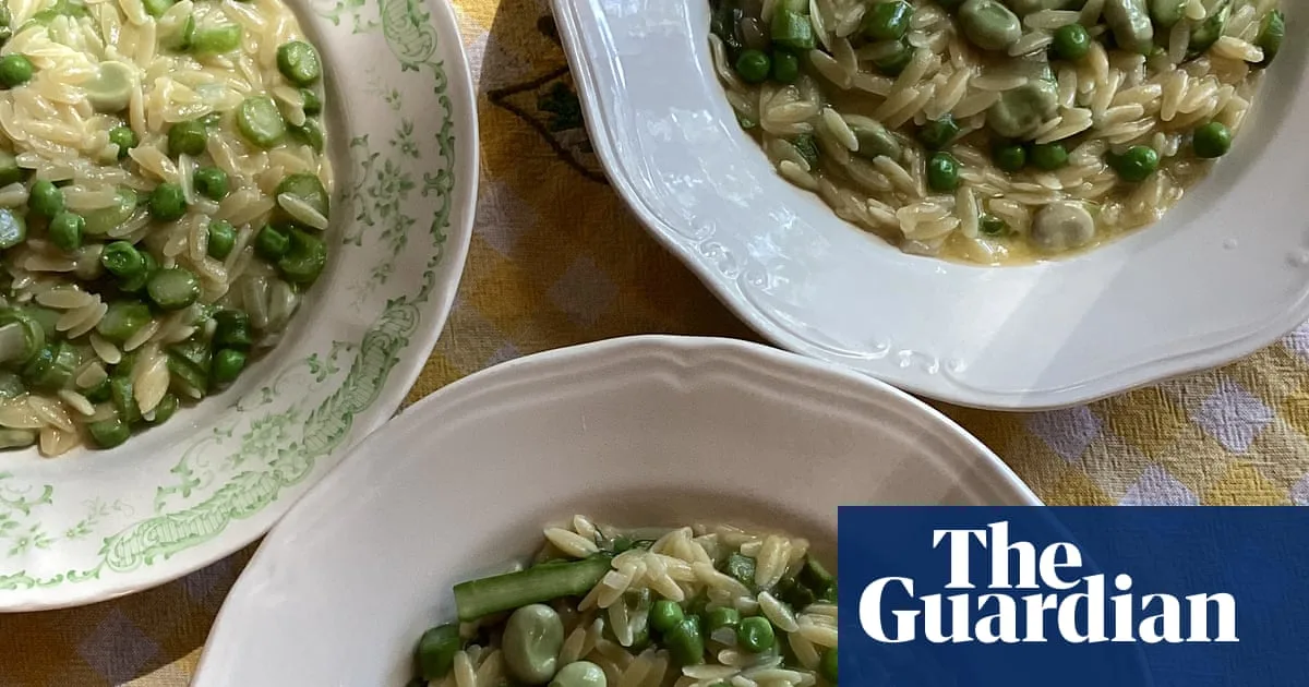 Spring Orzo With Peas, Broad Beans, Asparagus, Parmesan and Lemon
