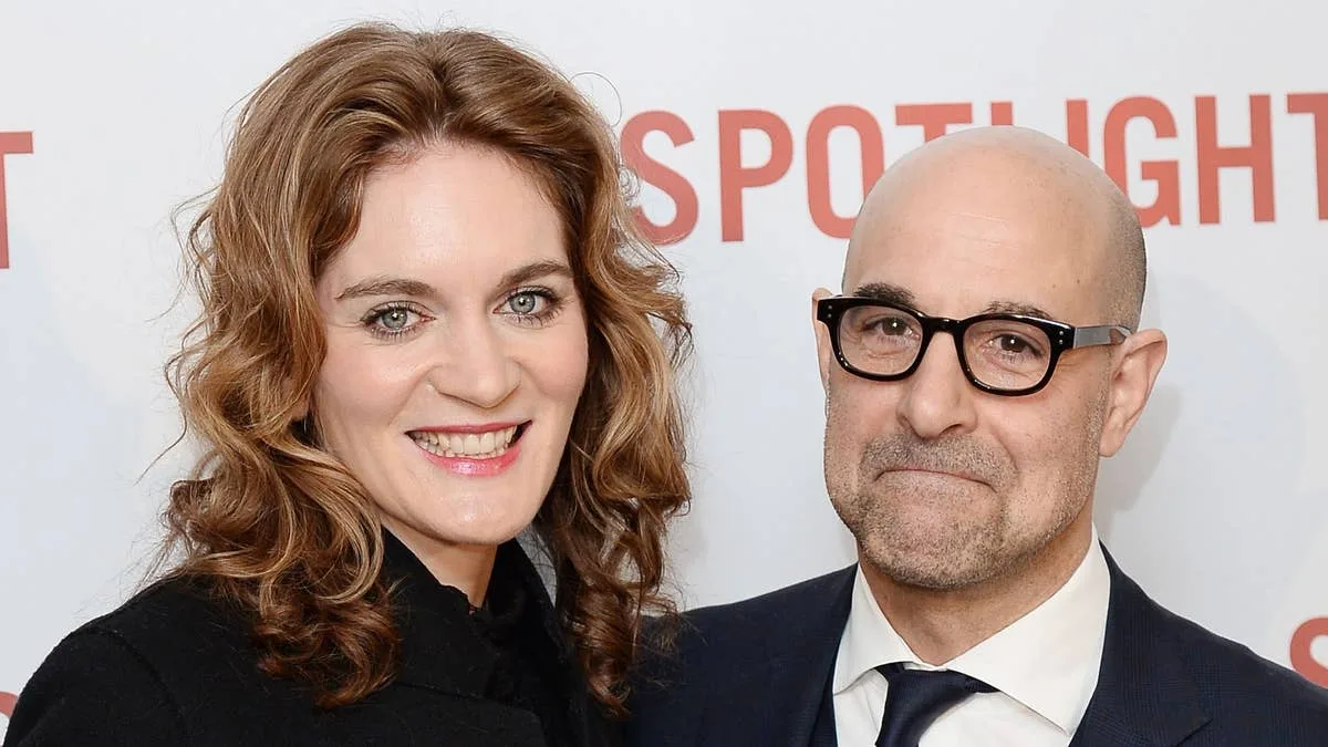 Stanley Tucci and Felicity Blunt Share Passionate Kiss at Rivals Premiere