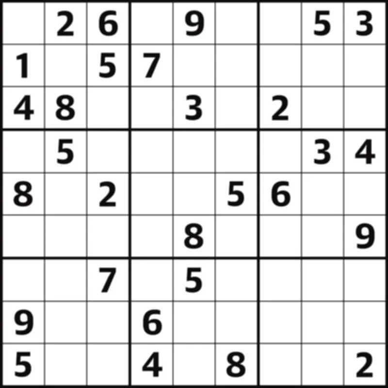 Sudoku 7,340 Easy: Complete the Grid with Numbers 1 to 9