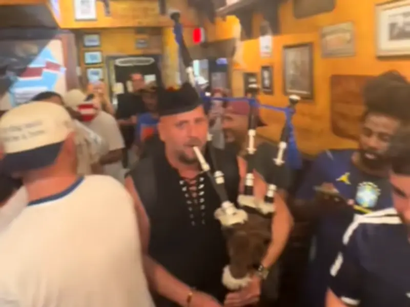 Tartan Army 'Take Over Miami' with Bagpipes Ahead of Brazil Match