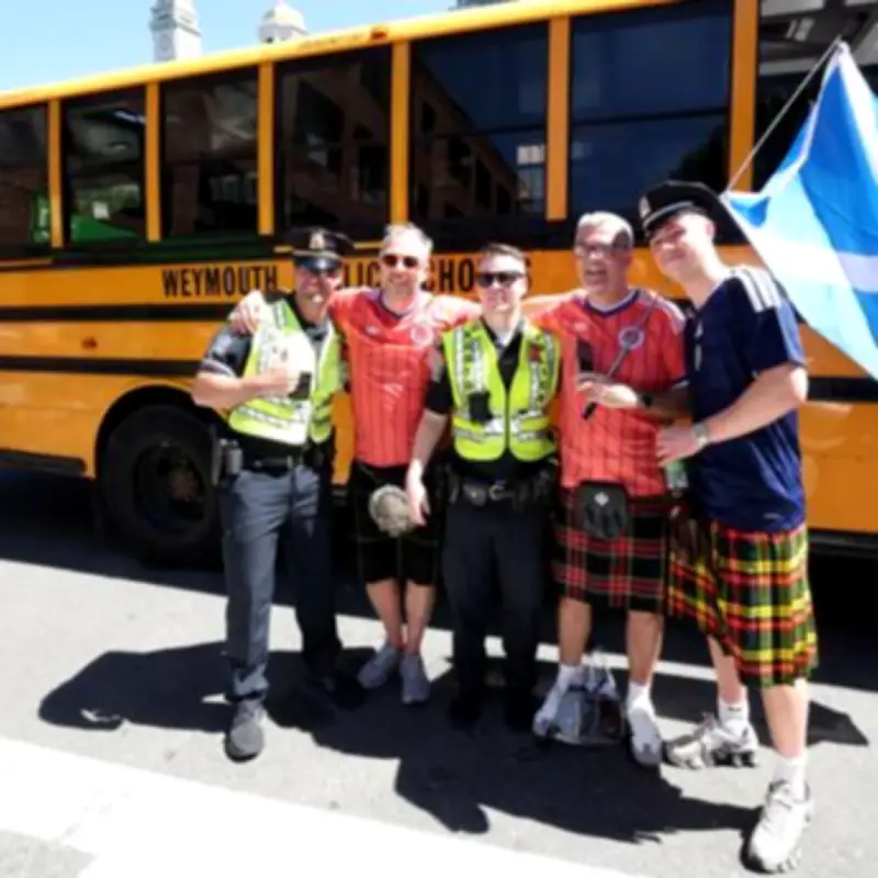 Tartan Army Uses School Buses to Beat High Travel Costs for Haiti Clash