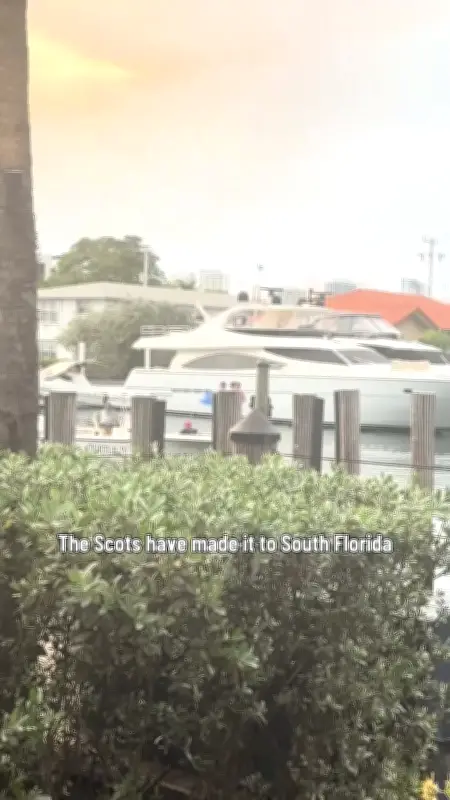 Topless Tartan Army Sail Down Miami River as Americans Warn of Sunburn
